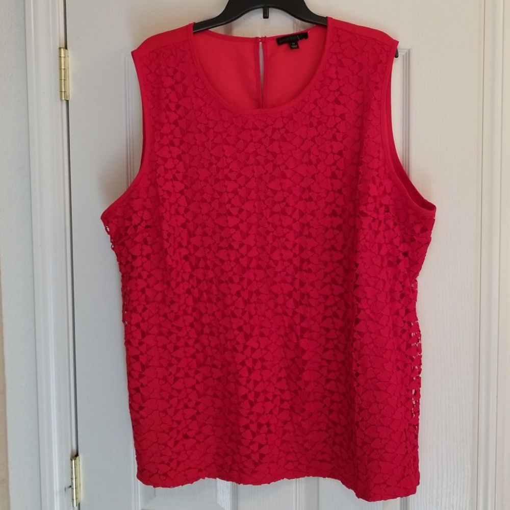 NWOT LANE BRYANT SLEEVELESS RED BLOUSES SZ 22